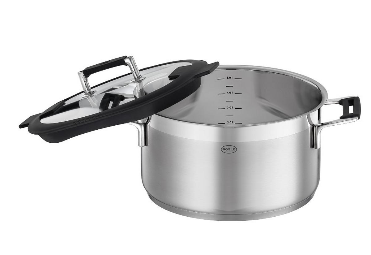 KOCHTOPF Silence Pro 3,5 L  - Edelstahlfarben, Basics, Metall (30,5/21,5/17cm) - Rösle