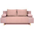 SCHLAFSOFA  in Cord, Velours Rosa  - Buchefarben/Creme, KONVENTIONELL, Holz/Textil (191/92/89cm) - Carryhome