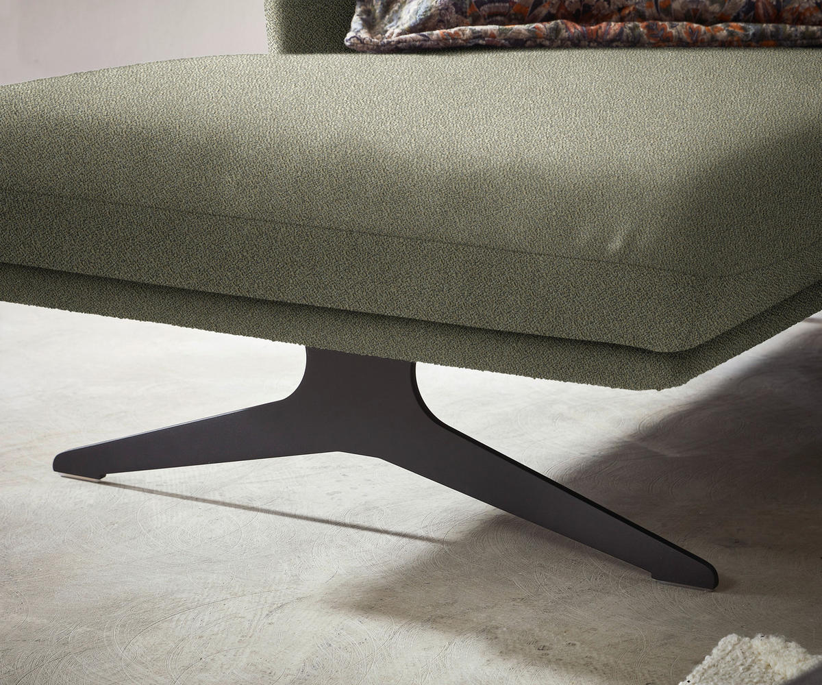ECKSOFA in Flachgewebe Greige  - Greige/Schwarz, Design, Textil/Metall (152/259cm) - Dieter Knoll
