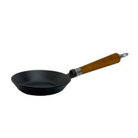 BRATPFANNE  - Schwarz/Braun, Basics, Holz/Metall (42/18/8cm)