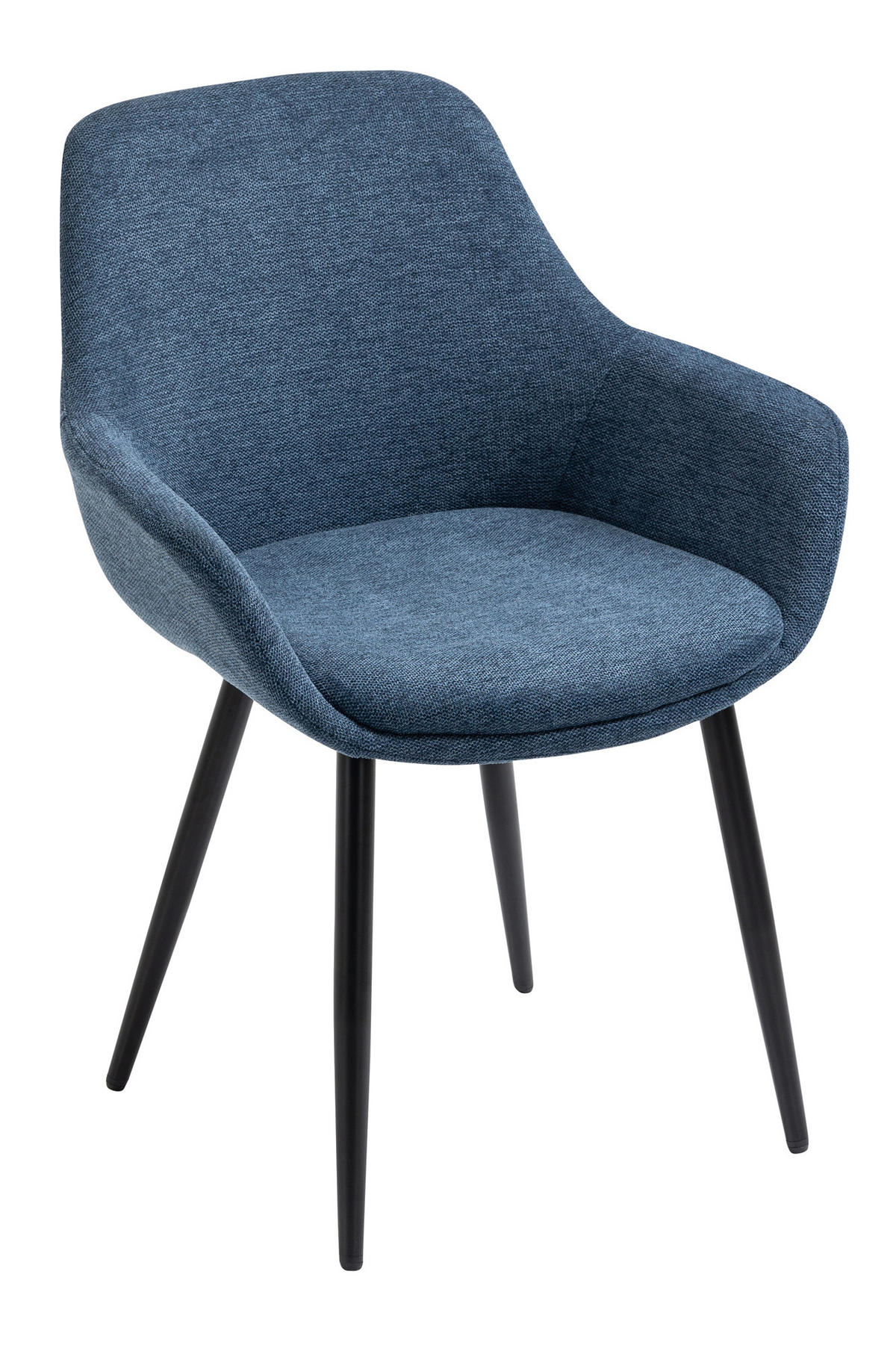 TISCHGRUPPE Dunkelblau, Cognac  - Cognac/Dunkelblau, MODERN, Holz/Textil (160/85/77cm) - Livetastic