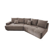 BIGSOFA Bouclé Taupe  - Taupe/Schwarz, MODERN, Kunststoff/Textil (323/91/155cm) - Livetastic