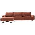 ECKSOFA in Webstoff Orange  - Schwarz/Orange, Design, Textil/Metall (172/320cm) - Valnatura