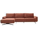 ECKSOFA Orange Webstoff  - Schwarz/Orange, Design, Textil/Metall (172/320cm) - Valnatura