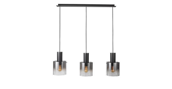 HÄNGELEUCHTE 90/20/120 cm  - Schwarz, Design, Glas/Metall (90/20/120cm) - Dieter Knoll