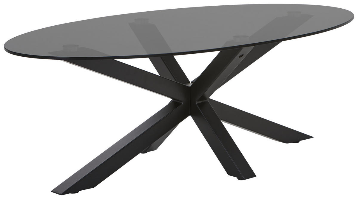 Măsuță De Cafea din metal, sticlă, 110/60/38 cm   - negru/gri, Design, sticlă/metal (110/60/38cm) - Carryhome