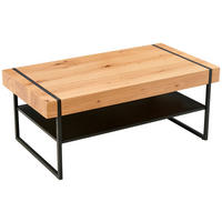 COUCHTISCH in Holz, Metall  - Schwarz/Naturfarben, Design, Holz/Metall (110/45/59cm) - Livetastic