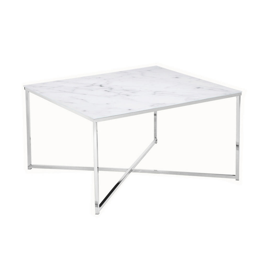 Măsuță De Cafea din metal, sticlă, 80/80/45 cm