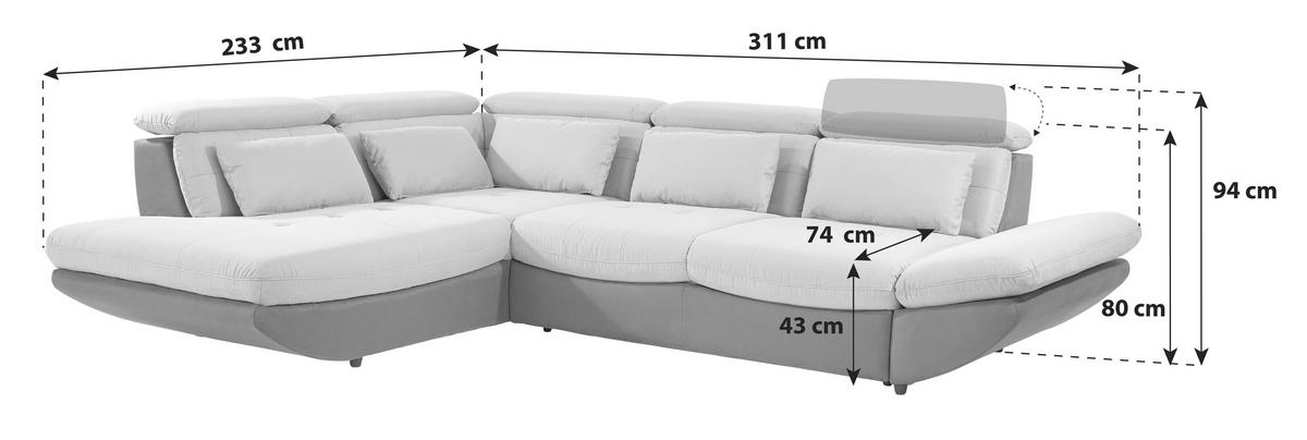 WOHNLANDSCHAFT in Webstoff Currygelb  - Currygelb/Schwarz, Modern, Kunststoff/Textil (233/311cm) - MID.YOU