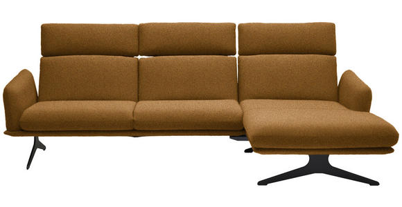 ECKSOFA  in Flachgewebe Currygelb  259/152 cm  - Currygelb/Schwarz, Design, Textil/Metall (259/152cm) - Dieter Knoll
