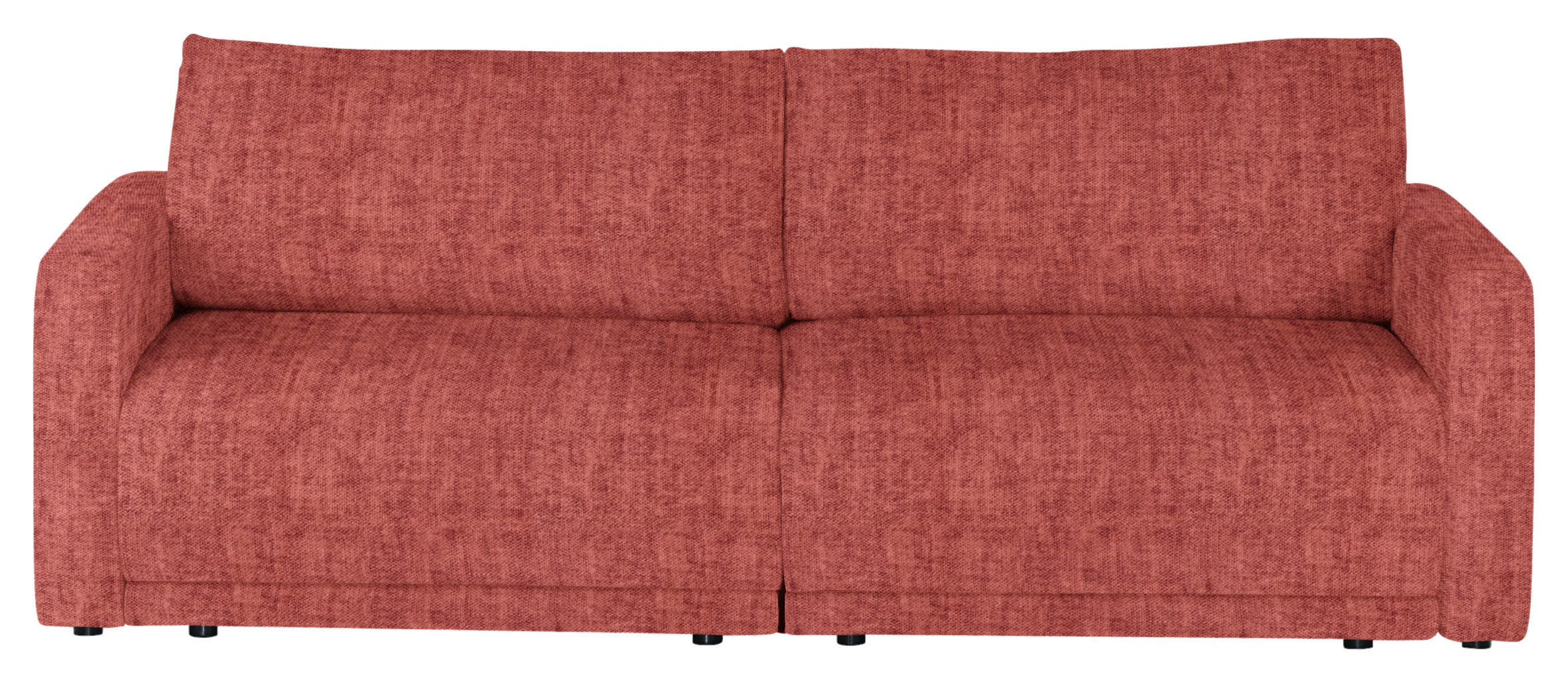 2,5-SITZER in Velours Rot  - Rot/Schwarz, Design, Kunststoff/Textil (240/70/125cm) - Xora