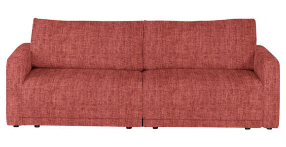 2,5-SITZER in Velours Rot - Rot/Schwarz, Design, Kunststoff/Textil (240/70/125cm) - Xora