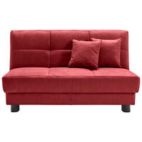SCHLAFSOFA Mikrovelours Rotbraun  - Rotbraun/Schwarz, KONVENTIONELL, Textil/Metall (145/85/100cm) - Carryhome