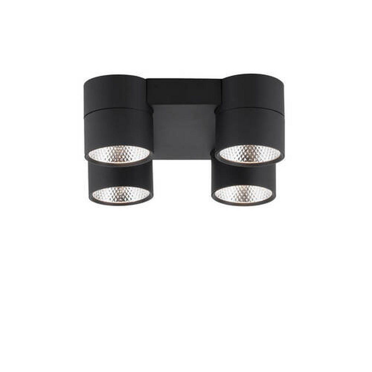 LED-DECKENLEUCHTE 40.5/40.5/15.5 cm   - Schwarz, Basics, Kunststoff/Metall (40.5/40.5/15.5cm) - Neuhaus PURE