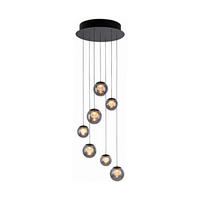 LED-PENDELLEUCHTE 40/40/180 cm   - Grau, Design, Glas/Kunststoff (40/40/180cm) - Neuhaus PURE