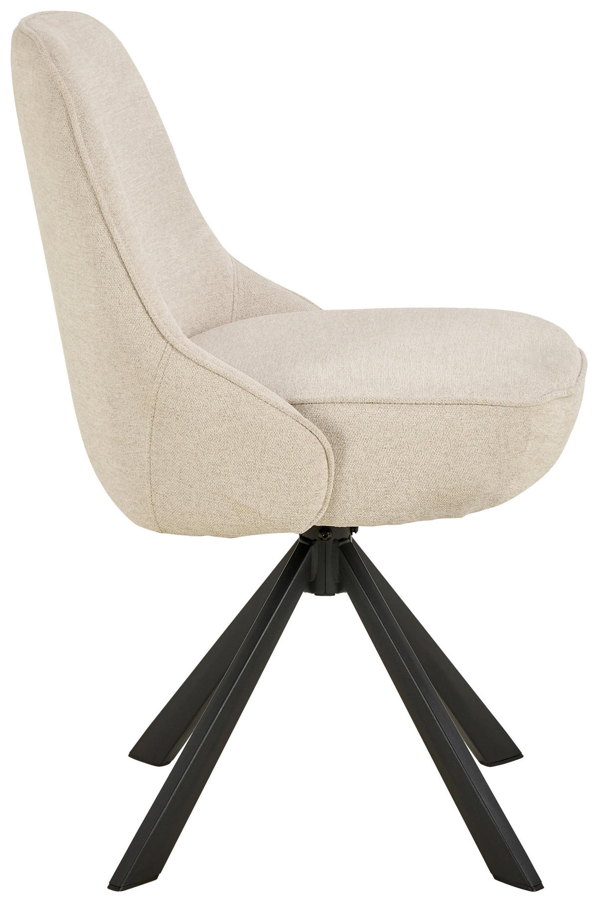 STUHL  in Stahl Flachgewebe  - Beige/Schwarz, Trend, Textil/Metall (52/83,5/56cm) - MID.YOU