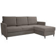 ECKSOFA Taupe Chenille - Taupe/Schwarz, KONVENTIONELL, Holz/Textil (159/221cm) - Carryhome
