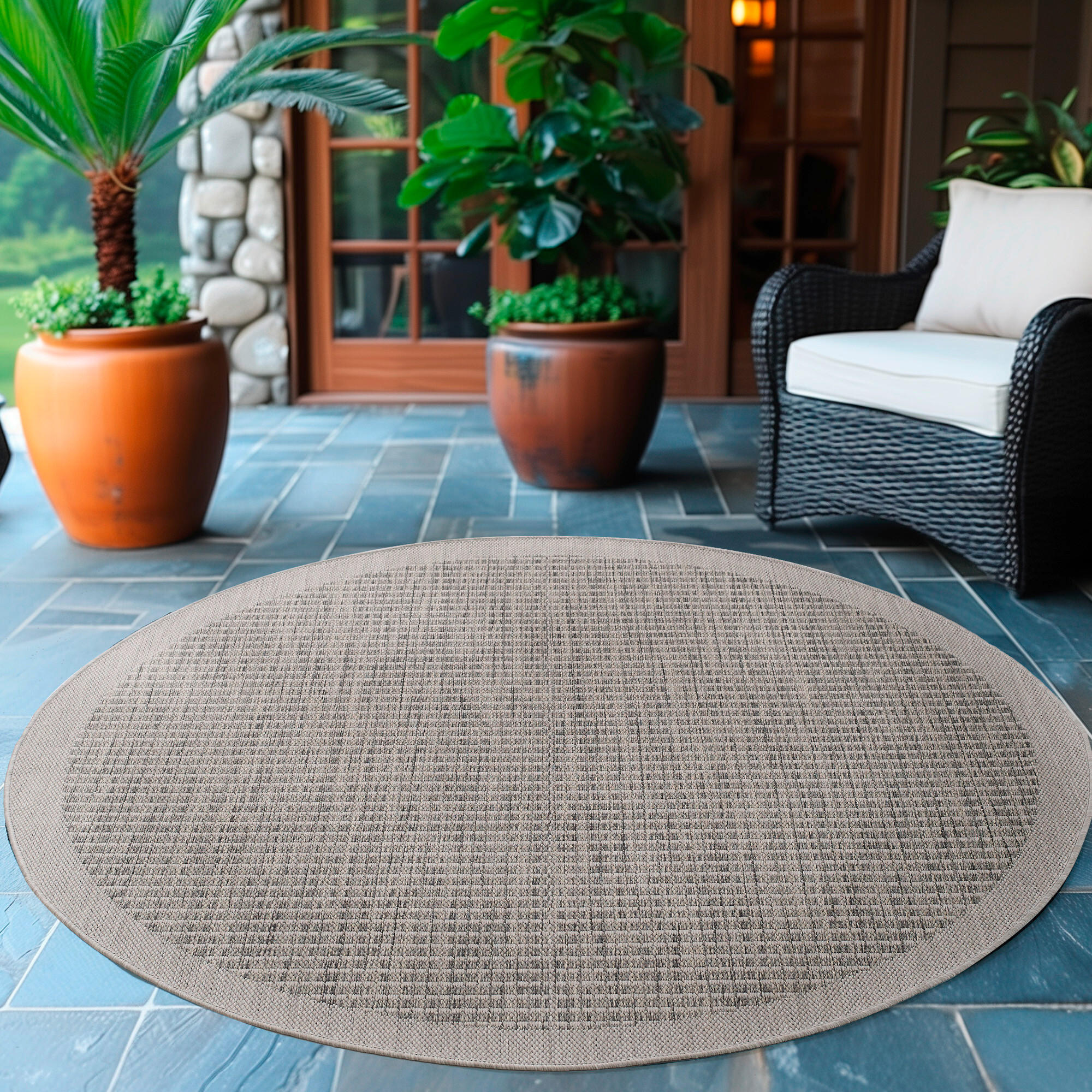 OUTDOORTEPPICH 120 cm GIZA Grau  - Grau, Basics, Textil (120cm) - Novel