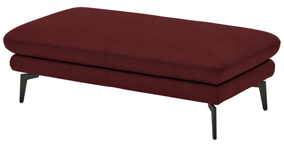 3-SITZER-SOFA in Leder Rot - Rot/Schwarz, Design, Leder/Metall (222/86/104cm) - Dieter Knoll