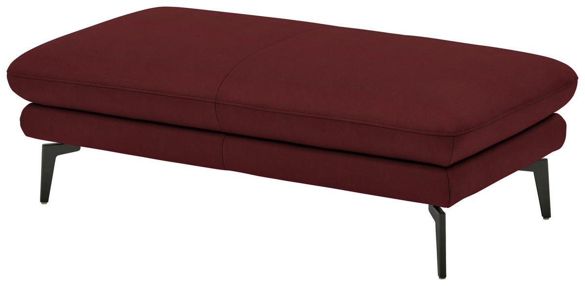 3-SITZER-SOFA in Echtleder Rot  - Rot/Schwarz, Design, Leder/Metall (222/86/104cm) - Dieter Knoll