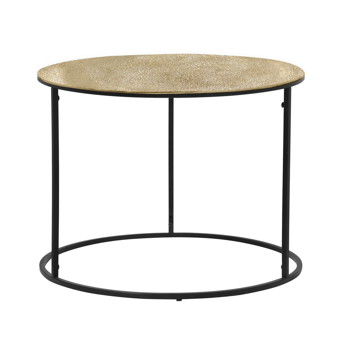 BEISTELLTISCH 60/60/46 cm Schwarz, Goldfarben rund  - Goldfarben/Schwarz, Design, Metall (60/60/46cm) - Boxxx