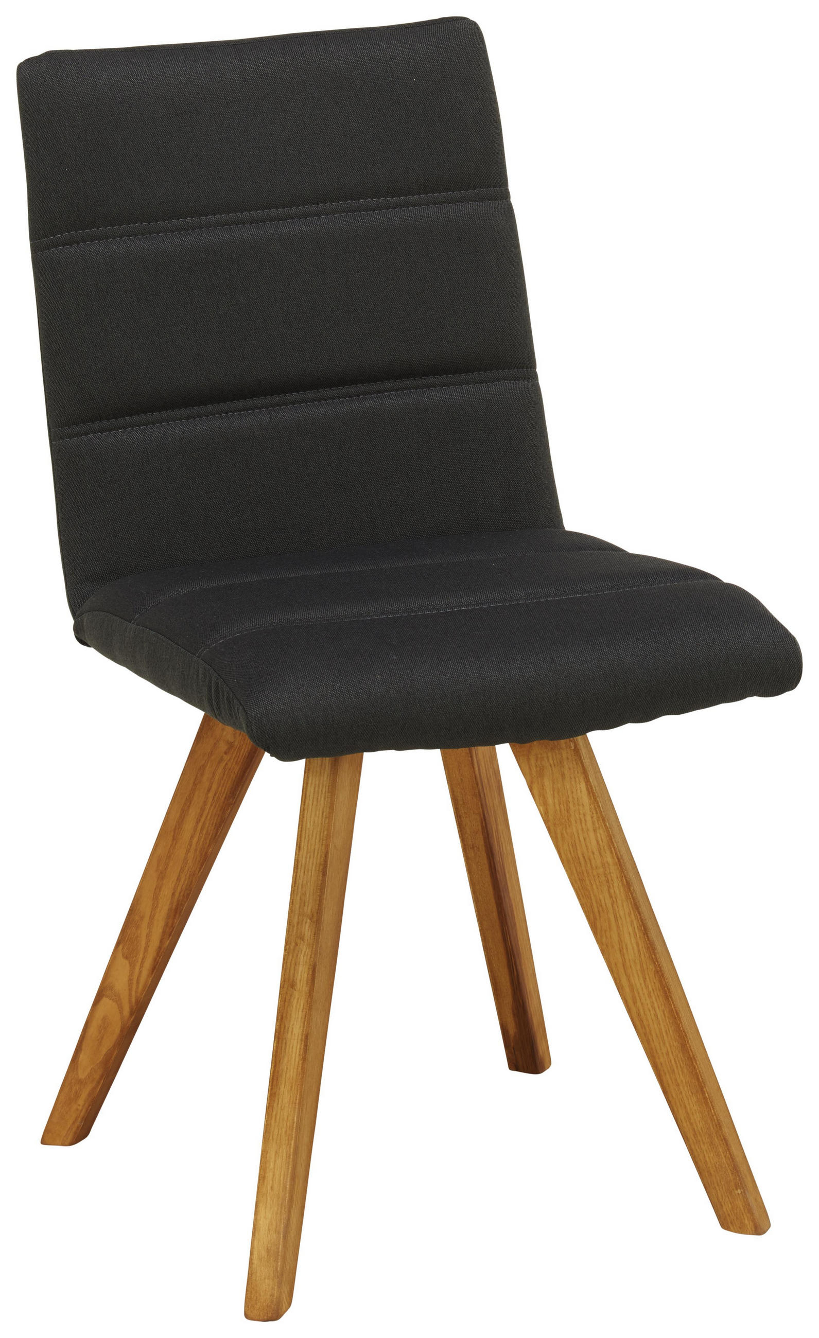 Stuhl in Holz, Textil Dunkelgrau