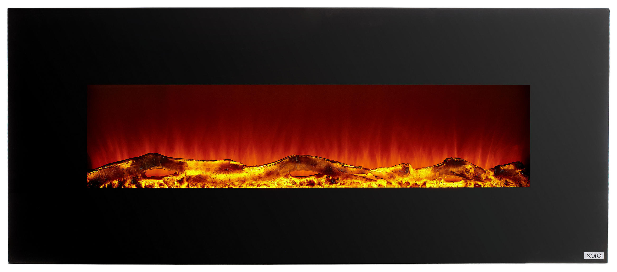 ELEKTROKAMIN - Schwarz, Design, Glas/Kunststoff (128/55/14cm) - Xora