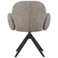 ARMLEHNSTUHL  in Eisen Webstoff  - Schwarz/Grau, Design, Textil/Metall (63/87/65cm) - Novel