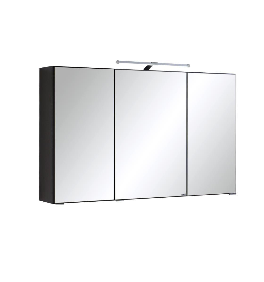 SPIEGELSCHRANK 100/64/20 cm  - Chromfarben/Graphitfarben, Konventionell, Glas/Holzwerkstoff (100/64/20cm) - Held