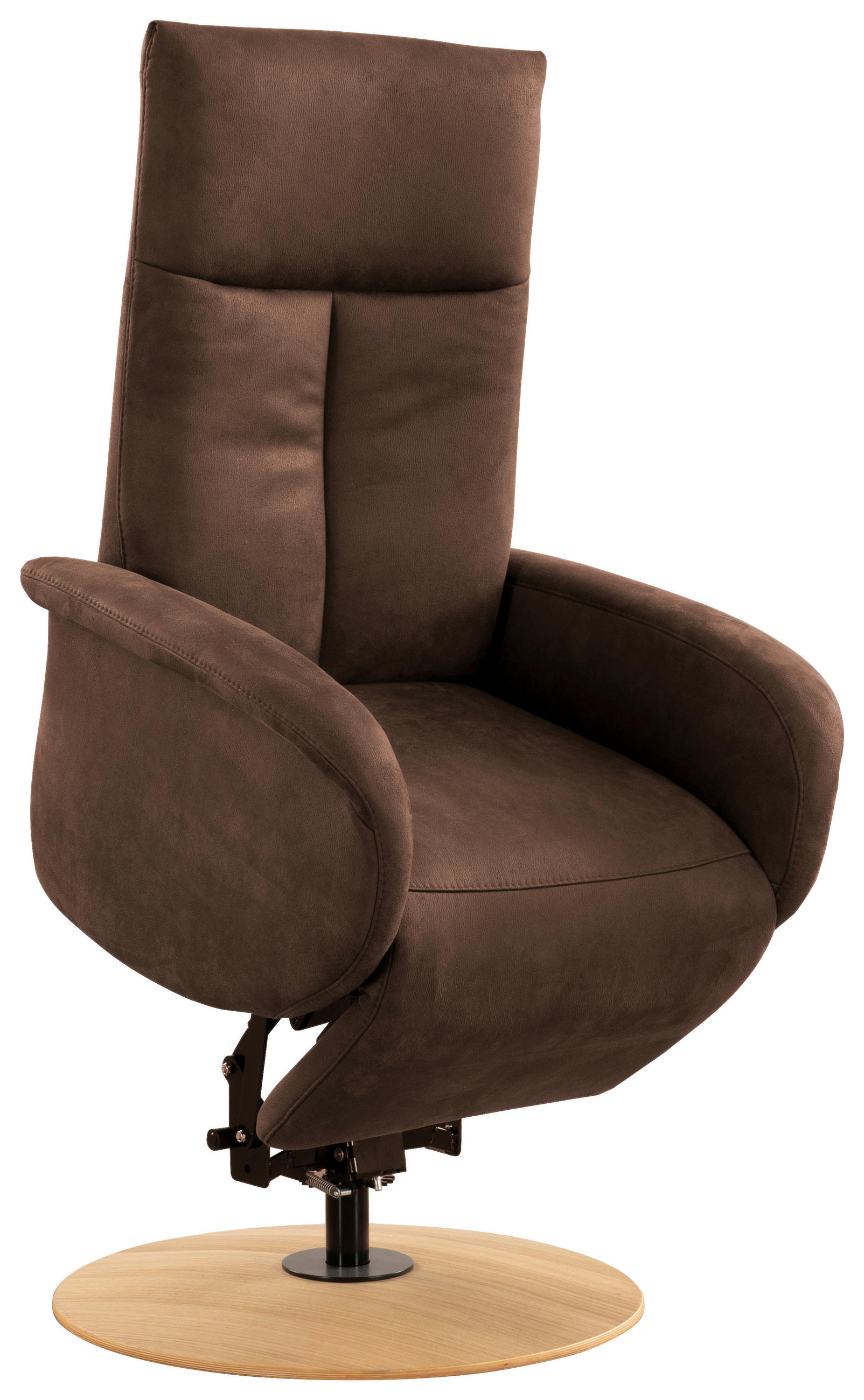 DREHSTUHL Mikrofaser Mokka  - Eichefarben/Mokka, KONVENTIONELL, Holz/Textil (75/112/82cm) - Sit & More