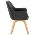 ARMLEHNSTUHL  in Mikrofaser  - Eichefarben/Grau, Design, Holz/Textil (57/91/64cm) - Xora