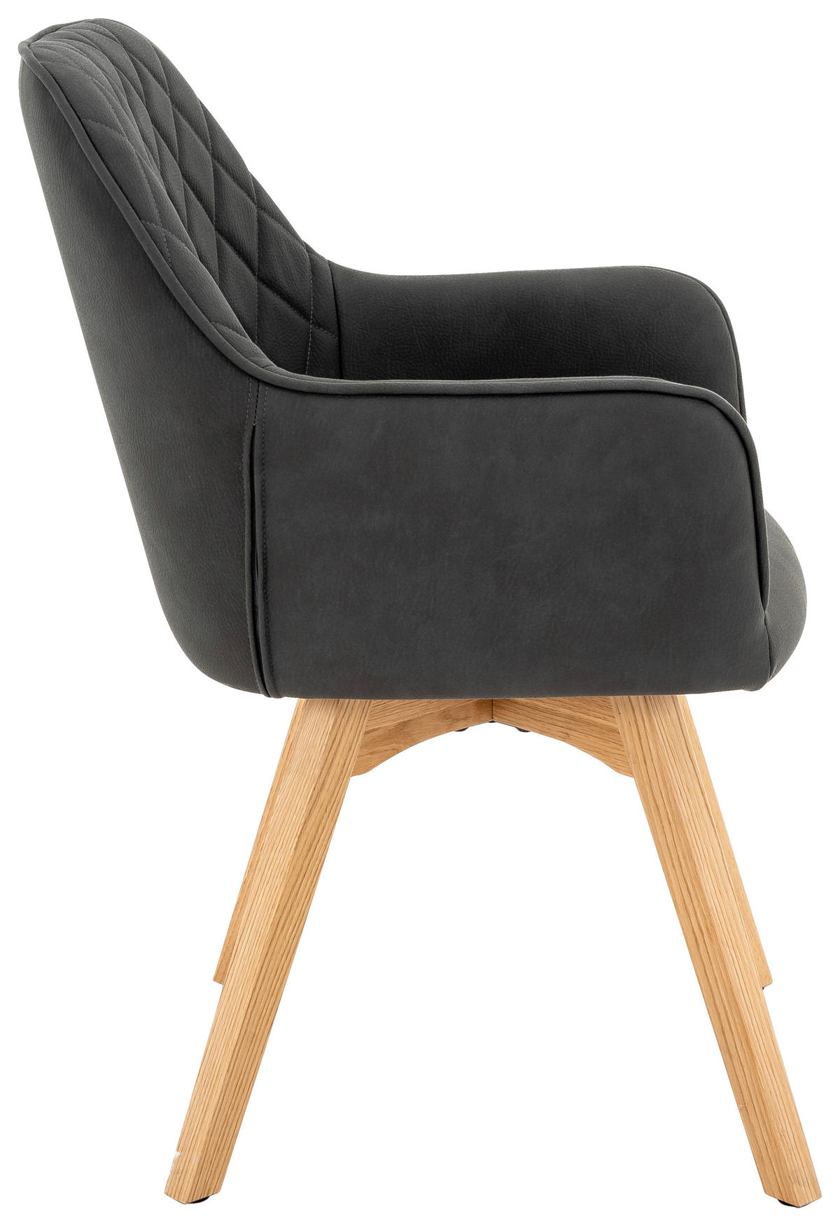 ŽIDLE S PODRUČKAMI, mikrovlákno, šedá, barvy dubu - šedá/barvy dubu, Design, dřevo/textil (57/91/64cm) - Xora