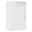 KLEIDERSCHRANK  in Weiß  - Weiß, Trend, Glas/Holzwerkstoff (136/197/54cm) - Xora