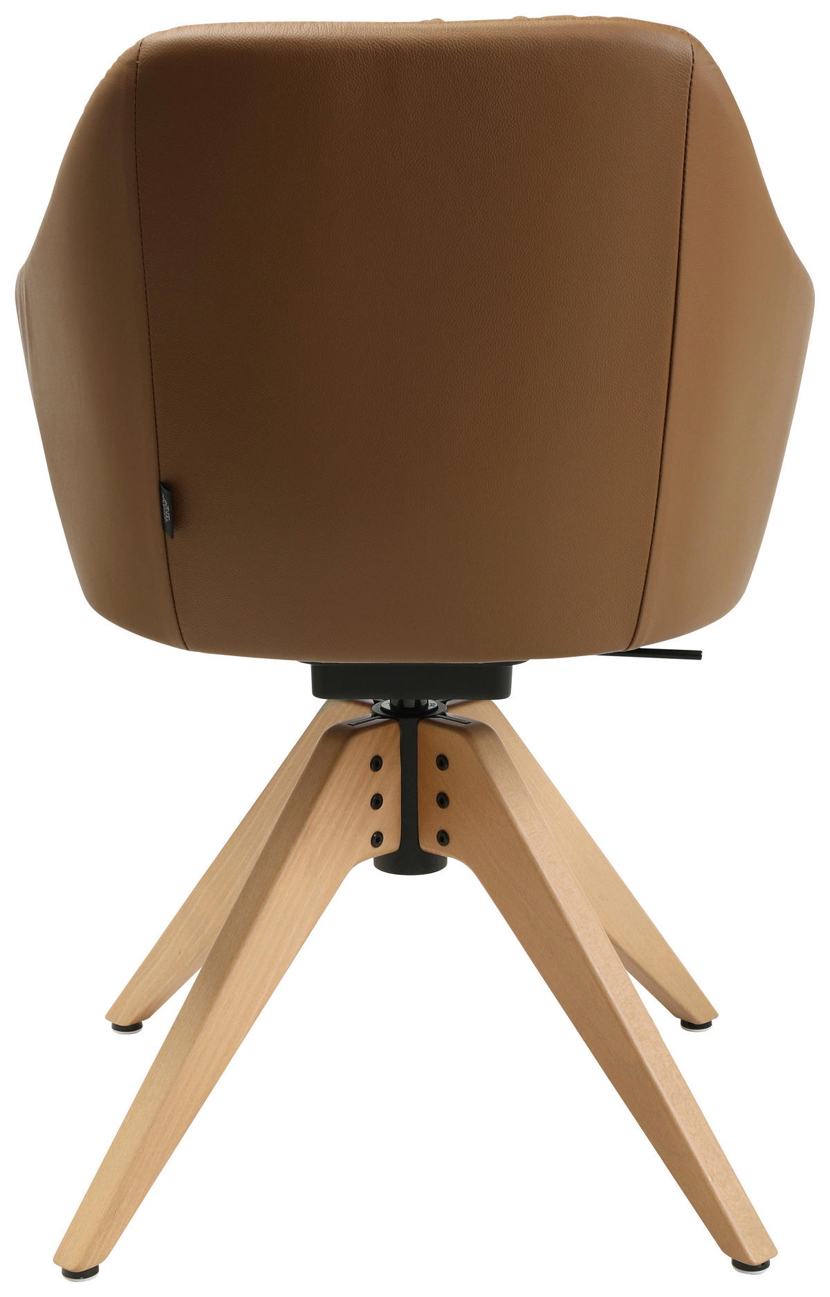 ARMLEHNSTUHL  in Echtleder pigmentiert  - Cognac/Eichefarben, Design, Leder/Holz (58/82,5-85,2/60cm) - Johann Jakob