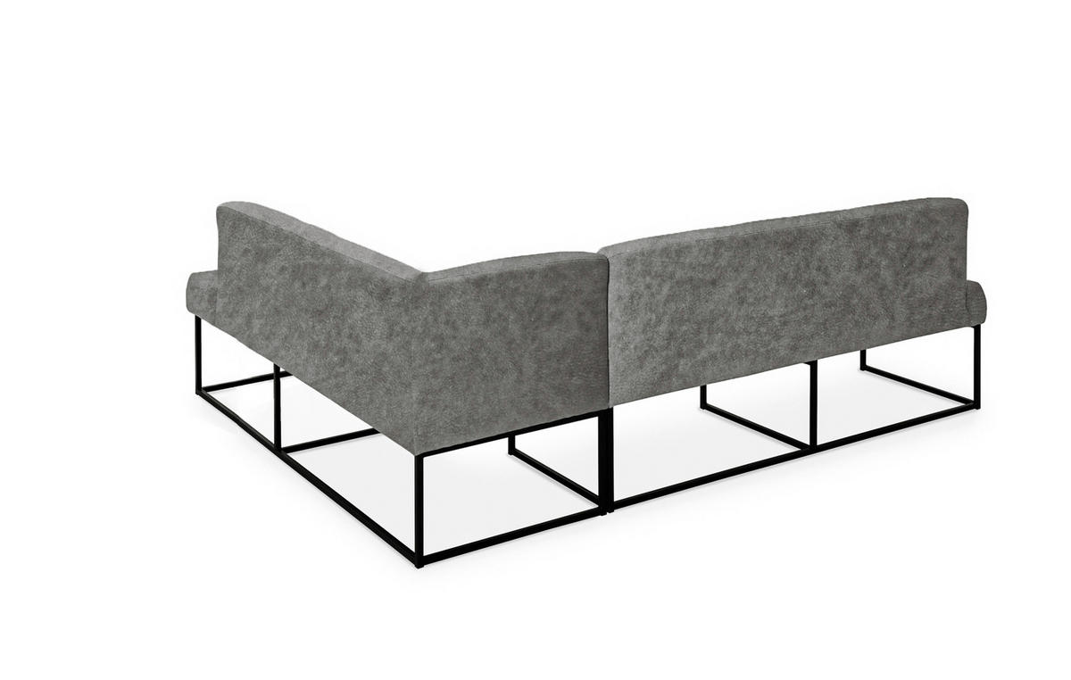 UGAONA KLUPA  siva   - siva/crna, Moderno, drvo/metal (265/199cm) - Livetastic