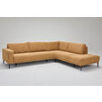 ECKSOFA Senfgelb Chenille  - Senfgelb/Schwarz, Design, Textil/Metall (254/303cm) - Dieter Knoll