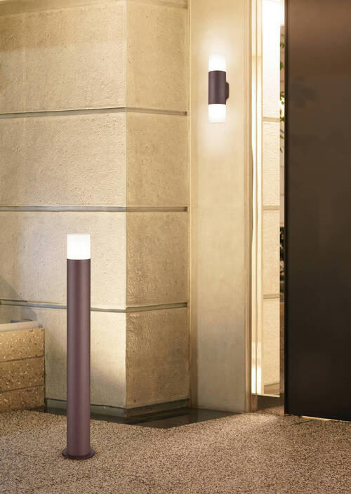 VÄGGLAMPA FÖR UTOMHUS - vit/rostfärgad, Klassisk, metall/plast (8,5/33cm) - Trio Leuchten