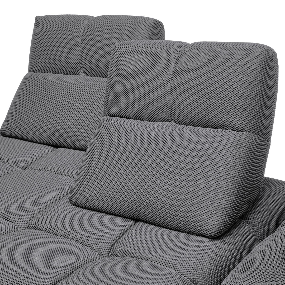 ECKSOFA in Struktur Grau  - Schwarz/Grau, Design, Kunststoff/Textil (313/233cm) - Emilio Belluti