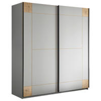 SCHIEBETÜRENSCHRANK 170/195/63 cm 2-türig  - Graphitfarben/Eiche Artisan, Design, Holzwerkstoff/Metall (170/195/63cm) - Xora