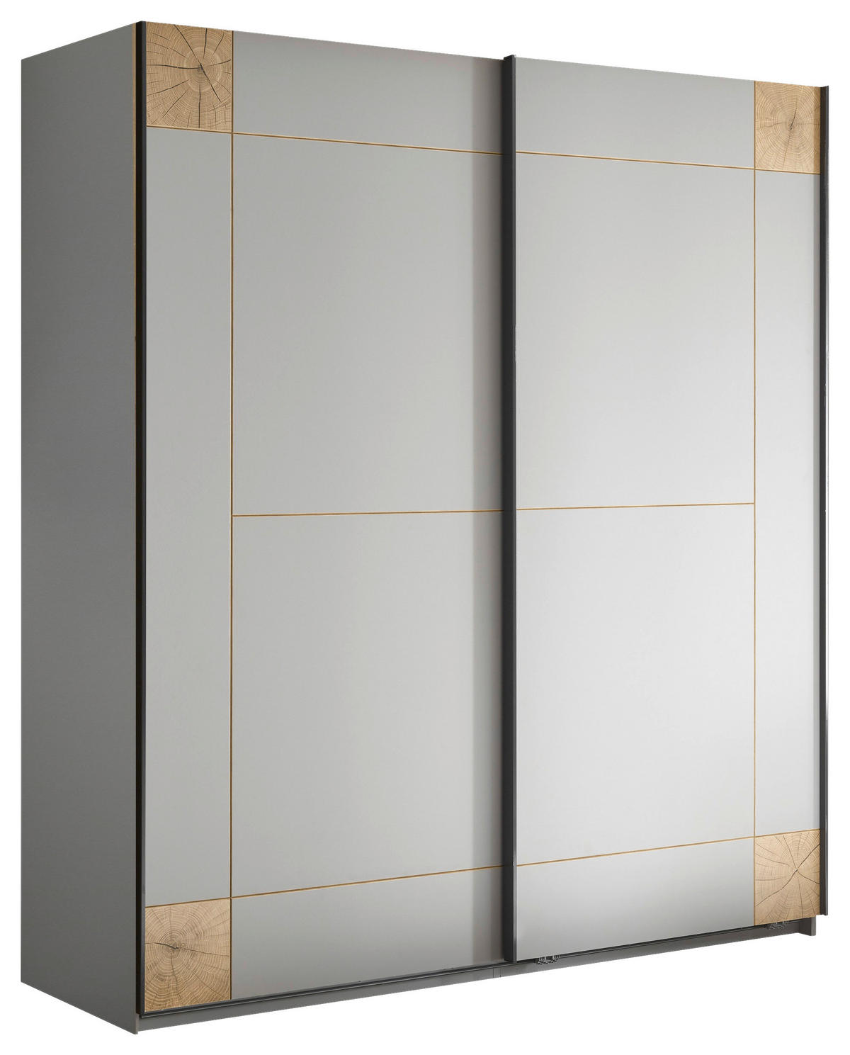 SCHIEBETÜRENSCHRANK 170/195/63 cm 2-türig  - Graphitfarben/Eiche Artisan, Design, Holzwerkstoff/Metall (170/195/63cm) - Xora