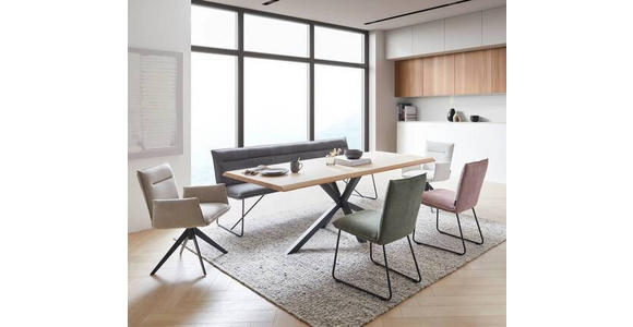 STUHL - Waldgrün/Schwarz, Design, Textil/Metall (47/87/62cm) - Johann Jakob