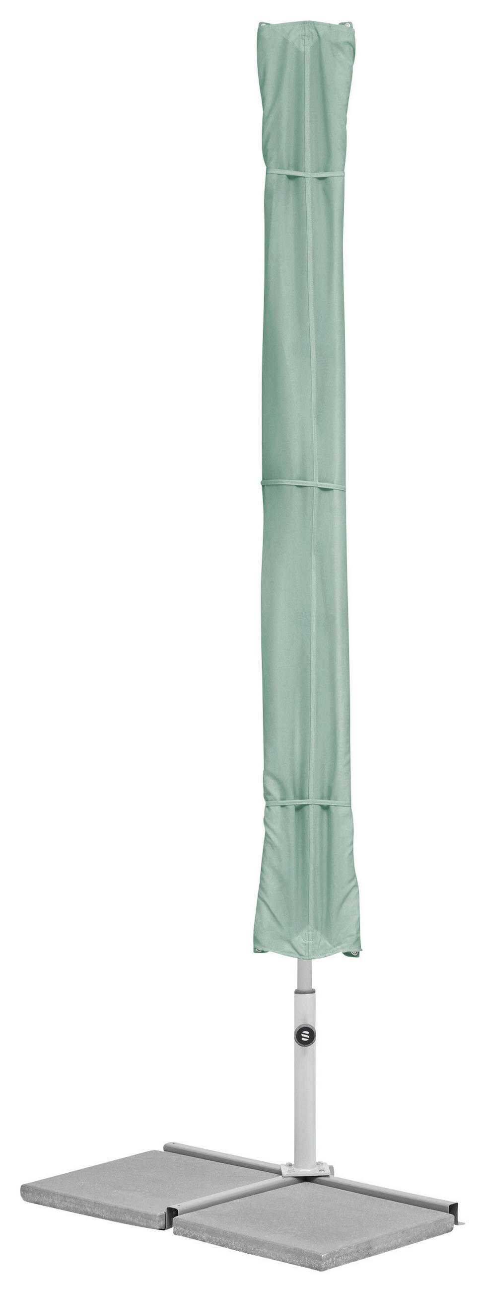SONNENSCHIRM  195/140 cm  - Platinfarben/Salbeigrün, KONVENTIONELL, Metall (195/140cm) - Suncomfort by Glatz