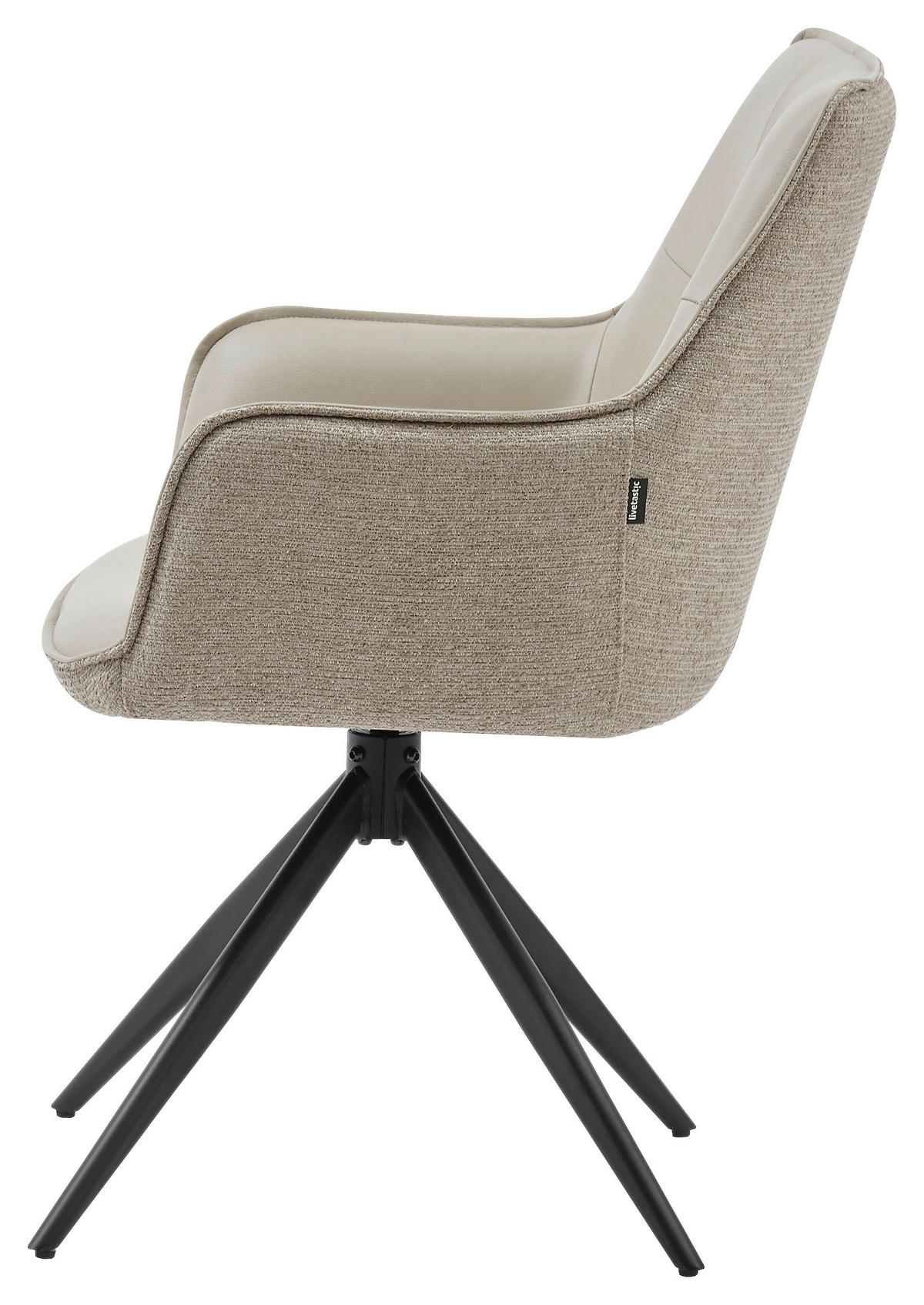 STOLICA S NASLONOM ZA RUKE  crna, taupe  drvo, metal, tekstil      - crna/taupe, Moderno, drvo/metal (58/87/61,5cm) - Livetastic