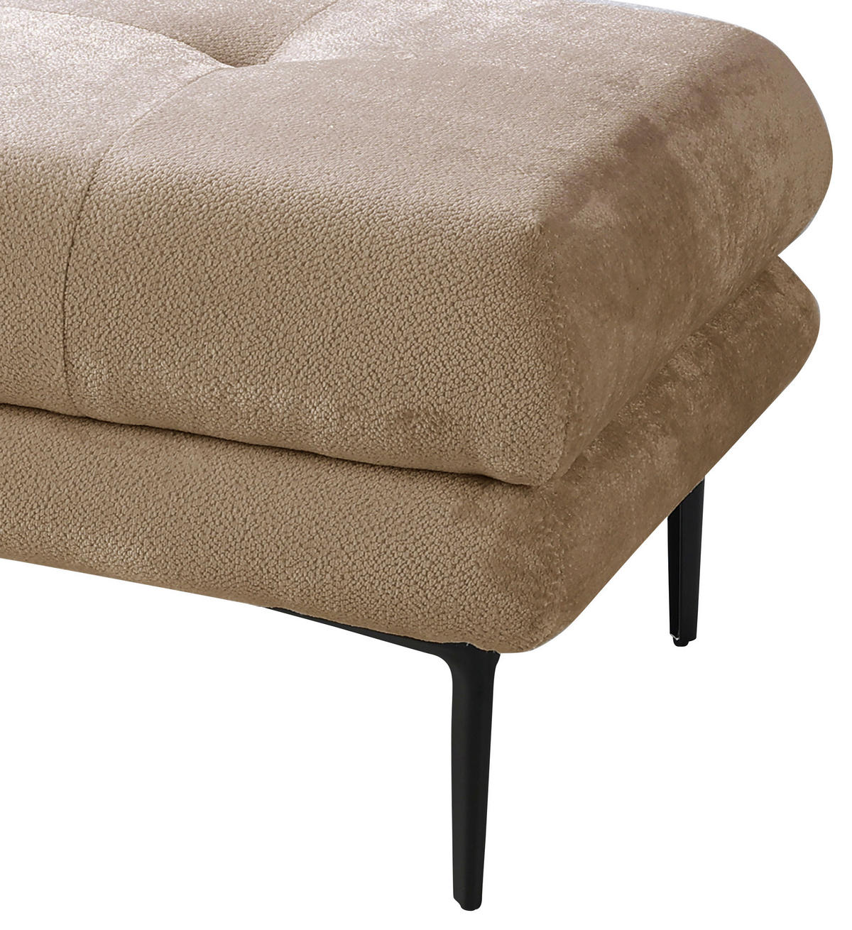 HOCKER in Textil Beige  - Beige/Schwarz, Design, Textil/Metall (80/48/80cm) - MID.YOU