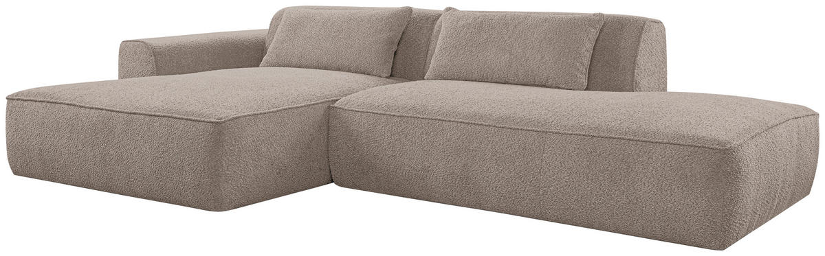 ECKSOFA BILLUND Taupe Cord Nierenkissen  - Taupe/Schwarz, KONVENTIONELL, Kunststoff/Textil (294/165cm) - Livetastic