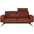 3-SITZER-SOFA in Struktur Rostfarben  - Rostfarben/Schwarz, Design, Holz/Textil (196/85-104/95cm) - Novel