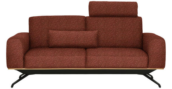3-SITZER-SOFA in Struktur Rostfarben - Rostfarben/Schwarz, Design, Holz/Textil (196/85-104/95cm) - Novel