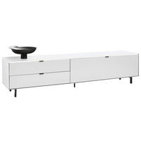 NÍZKÁ KOMODA, dub, bílá, 216,8/50,1/46 cm - bílá/černá, Design, kov/dřevo (216,8/50,1/46cm) - Dieter Knoll
