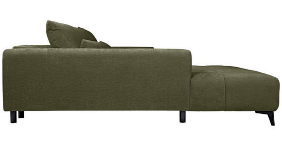 ECKSOFA  in Chenille Olivgrün  222/279 cm  - Schwarz/Olivgrün, KONVENTIONELL, Kunststoff/Textil (222/279cm) - Hom`in
