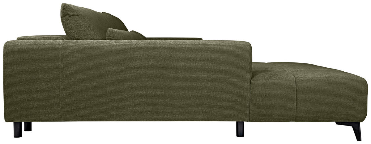 HÖRNSOFFA i chenille olivgrön  - olivgrön/svart, Klassisk, textil/plast (222/279cm) - MID.YOU